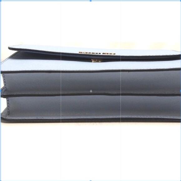 NWT Michael Kors Daniela Large Saffiano Light Blue Leather Crossbody W/Dust Bag - Picture 3 of 5